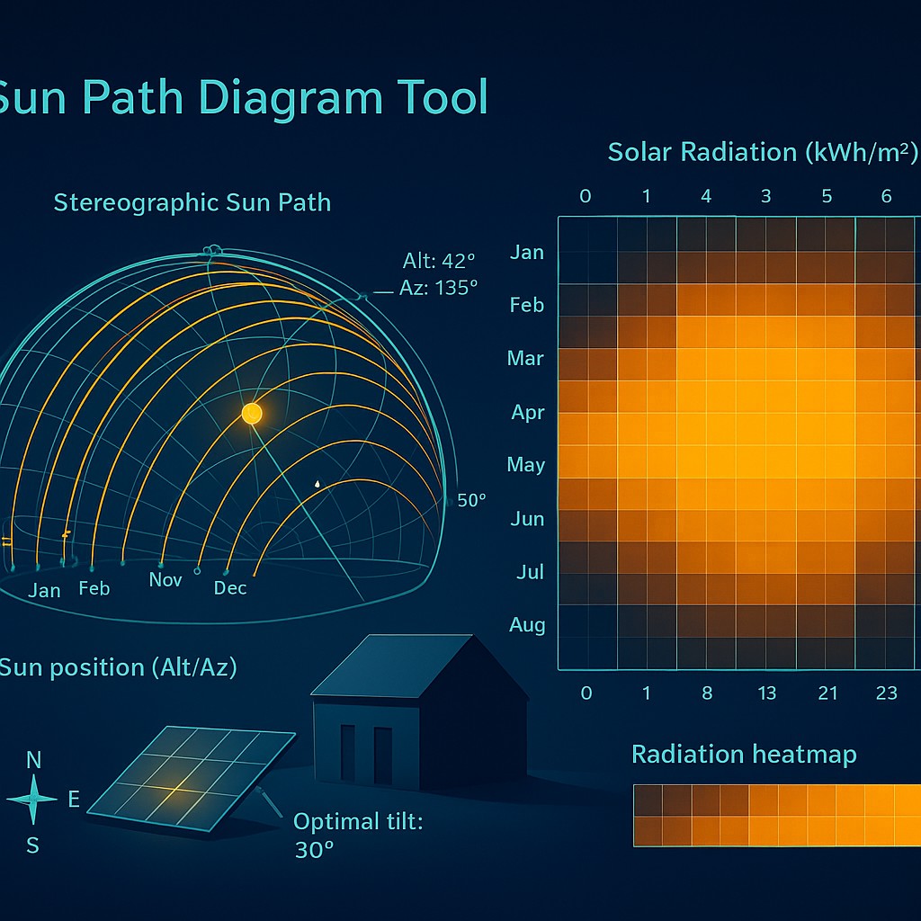 Sun Path Diagram Tool: Solar Position Calculator for Architecture & Solar Design
